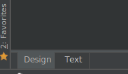 Dos pestañas de Android Studio: Design y Text