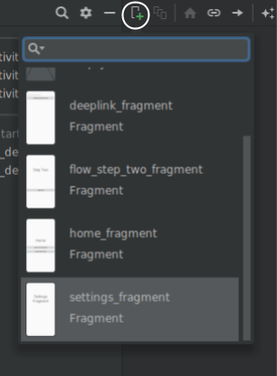 複数のフラグメントが表示された新しいデスティネーション画面