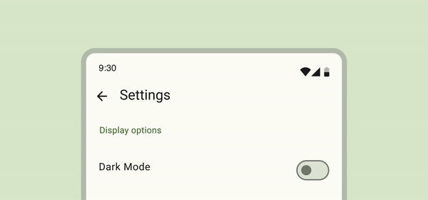 vidéo montrant l'activation de l'option "Dark Mode" (Mode sombre) eabf96ad496fd226.gif