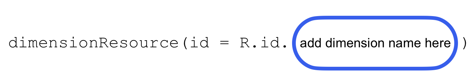 recurso de dimensión Muestra cómo dar el formato correcto para agregar valores del recurso de dimensión