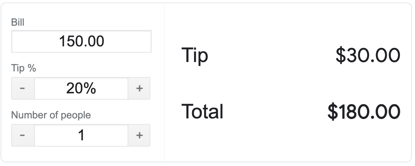 Calculadora de propinas de Google con porcentaje de facturación y de propina completados con diferentes valores c0980ba3e9ebba02.png