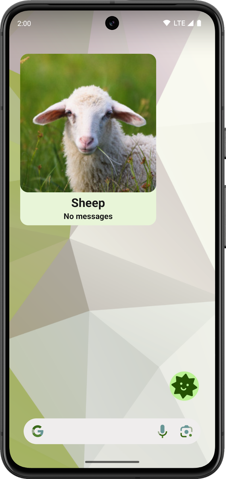 顯示 SociaLite 小工具的 Android 主畫面