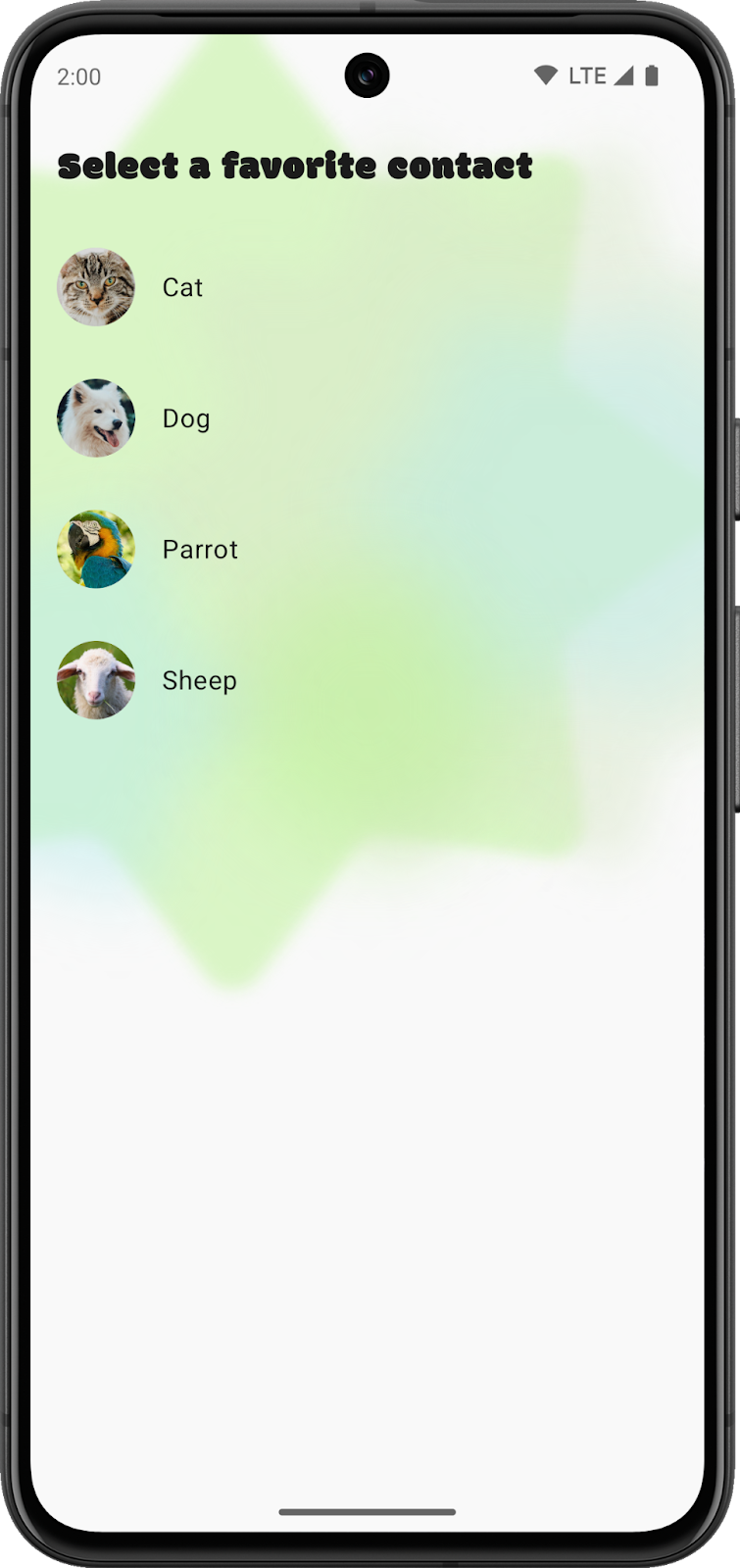 Ảnh chụp màn hình hoạt động liên quan đến cấu hình hiển thị 4 người liên hệ để chọn