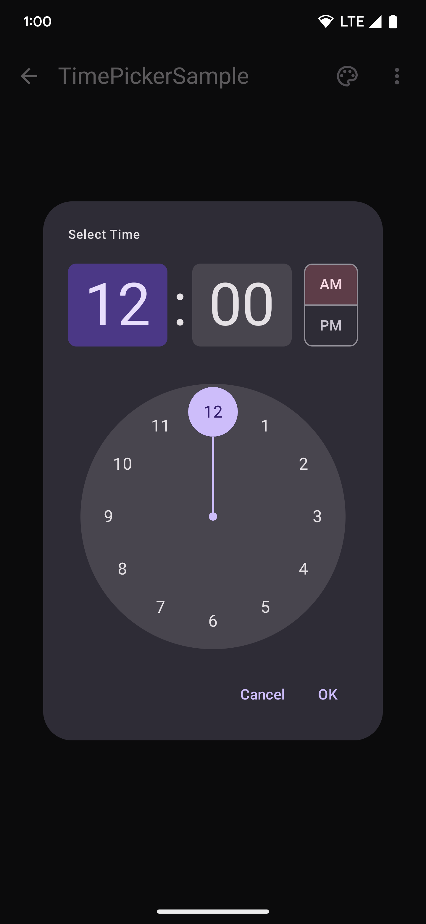 स्मार्टवॉच की होम स्क्रीन, जिस पर समय चुनने वाला टूल दिख रहा है.