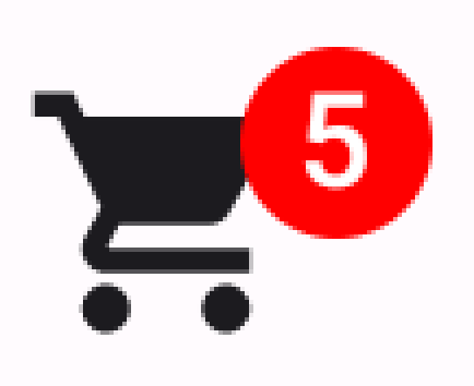 Es una implementación de insignia que contiene la cantidad de artículos en un carrito de compras.