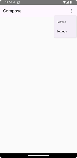 Se muestra un menú desplegable con dos opciones. Un ícono con tres puntos verticales indica que, si haces clic en él, se abrirá el menú.