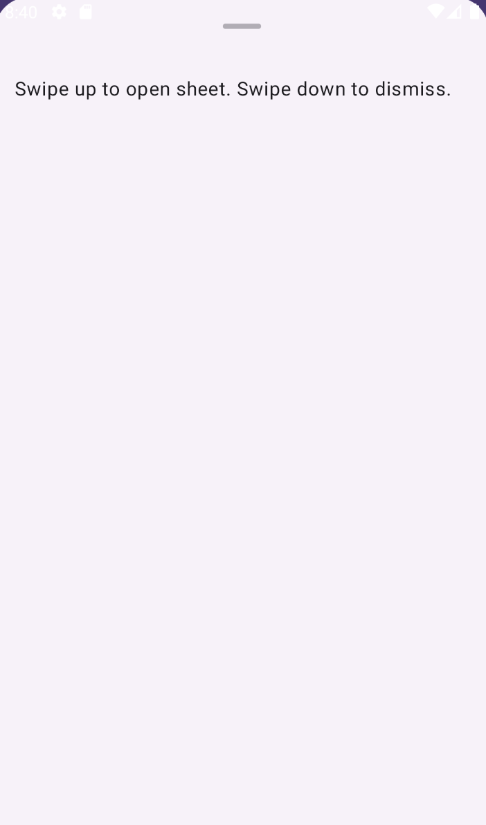 बॉटम शीट, जिसे उपयोगकर्ता ने बड़ा करके पूरी स्क्रीन पर दिखाया है.