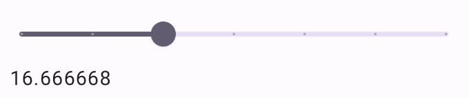 Thanh trượt riêng biệt có phạm vi từ 0 đến 50, cho thấy 5 dấu kiểm ở các khoảng thời gian bằng nhau. Ngón tay cái được đặt gần dấu đánh dấu thứ hai, cho biết giá trị đã chọn là 16.