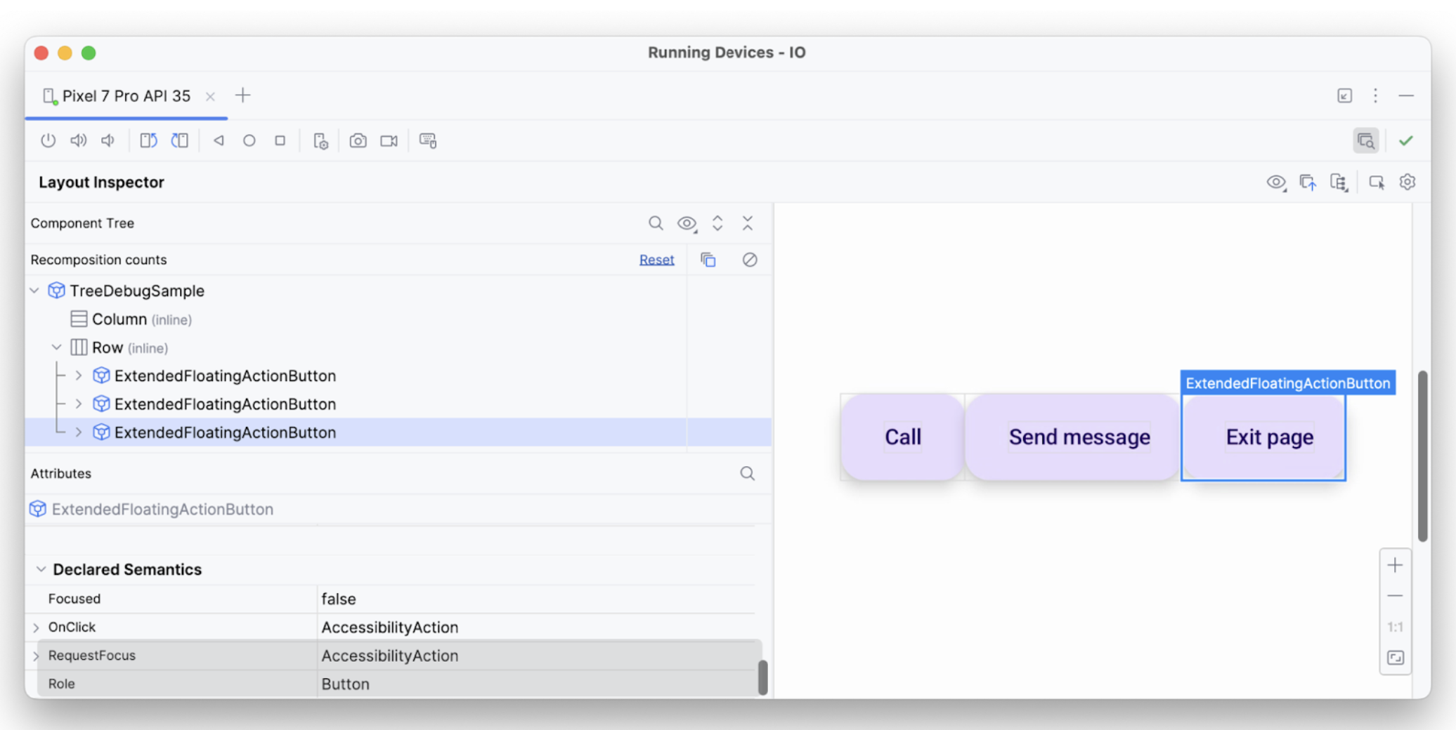 Layout Inspector: third element with all APIs.
