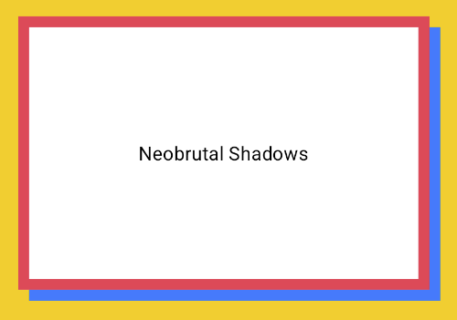 A red border around a white rectangle with a blue shadow against a yellow background.