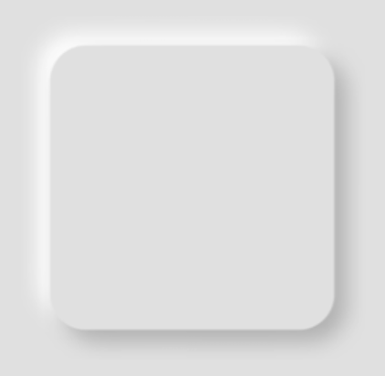 Una forma rectangular blanca con un efecto neumórfico sobre un fondo blanco.