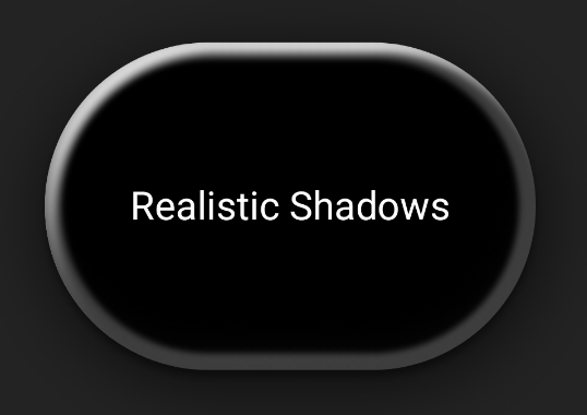 Ein weißer realistischer Schatten um eine schwarze abgerundete Form.