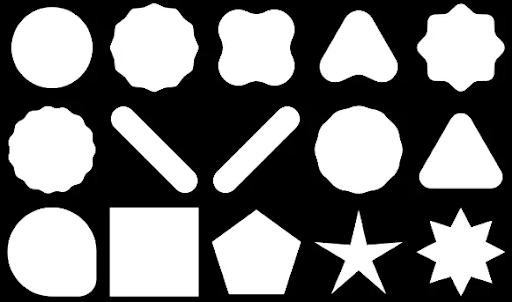 繪圖區域中央的藍色六邊形