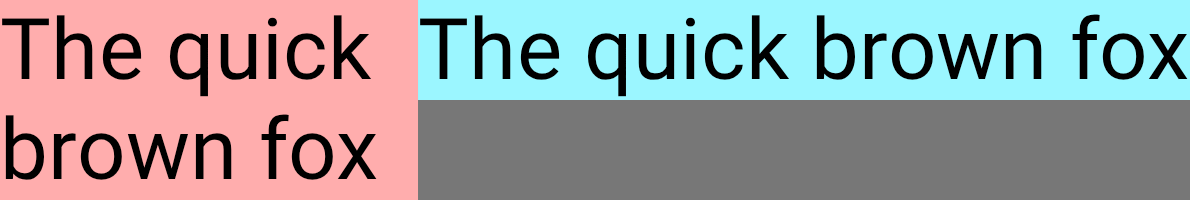 Das erste Element wird verkleinert, wenn die Containergröße auf 500 dp reduziert wird.