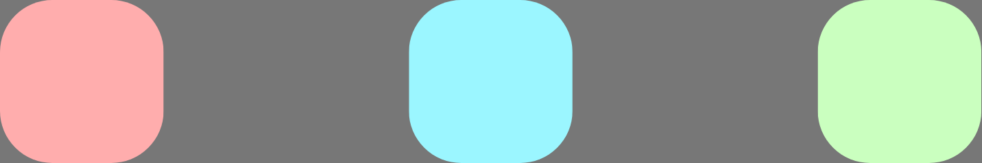 項目沿著主軸分散排列，彼此之間有間距。