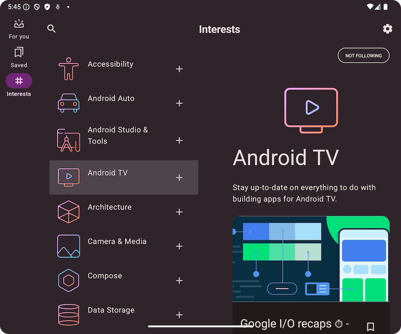 لوحة تفاصيل تظهر بجانب صفحة القائمة