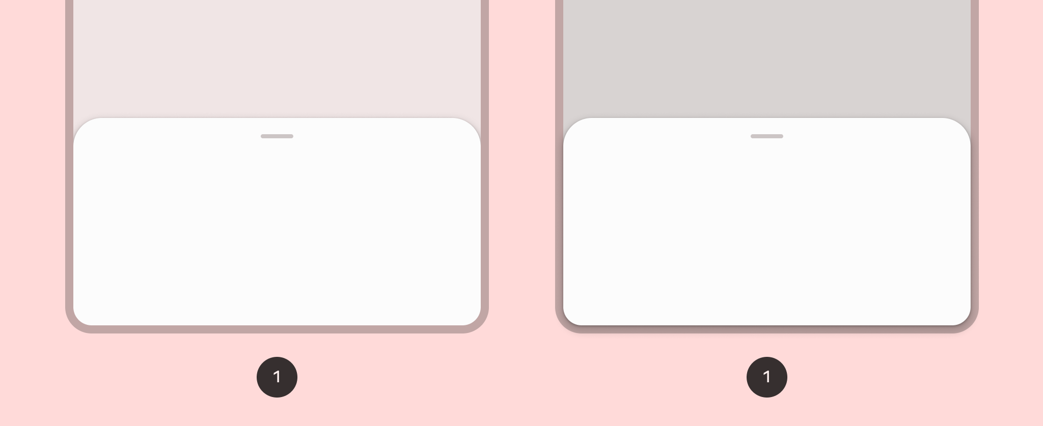 Ejemplo de una hoja inferior modal de Material Design 3.