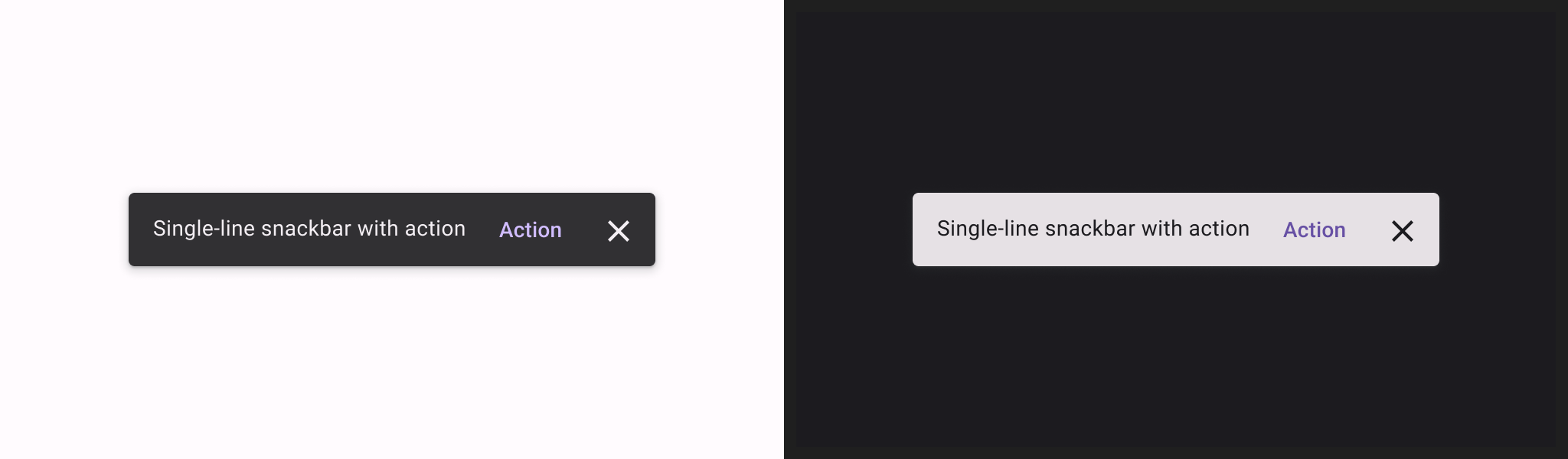 স্ন্যাকবার UI উপাদানের উদাহরণ।