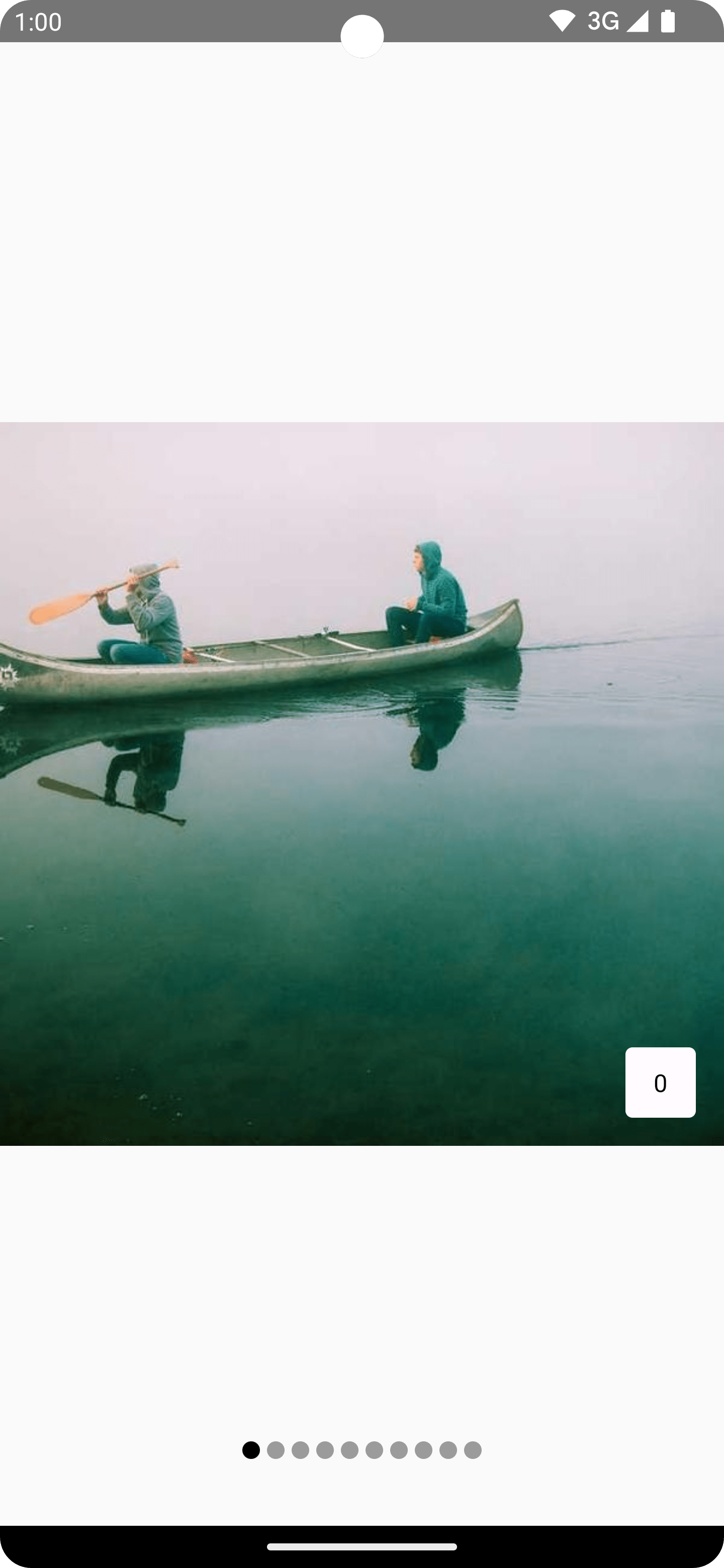 コンテンツの下に丸いインジケーターが表示されているページャー