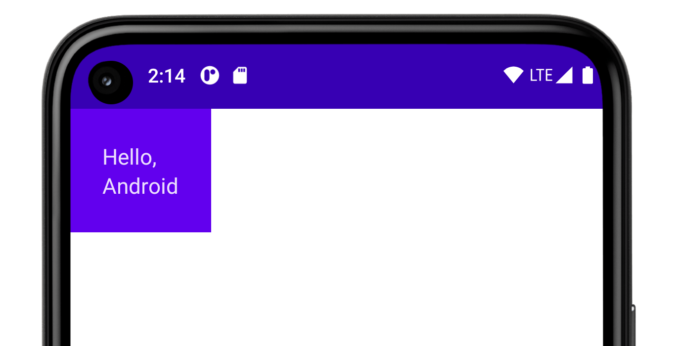 Zwei Textzeilen auf einem farbigen Hintergrund mit Innenabstand um den Text.