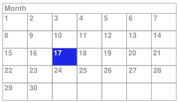 Un calendario personalizado que admite composición con elementos de día seleccionables