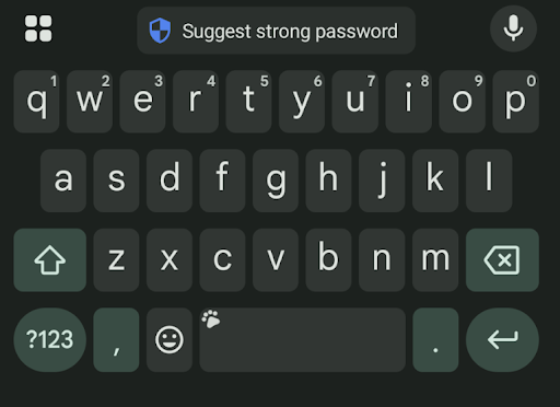 El chip para sugerir contraseñas seguras en la barra de herramientas del teclado