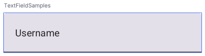 TextField dengan teks Nama Pengguna yang muncul di dalam kolom teks.