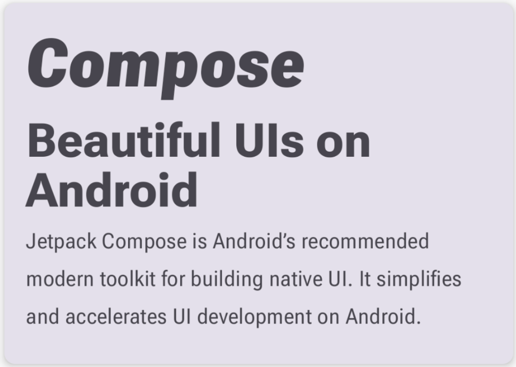 ثلاثة نصوص مختلفة، يعرض كل منها إعدادات مختلفة للخط.