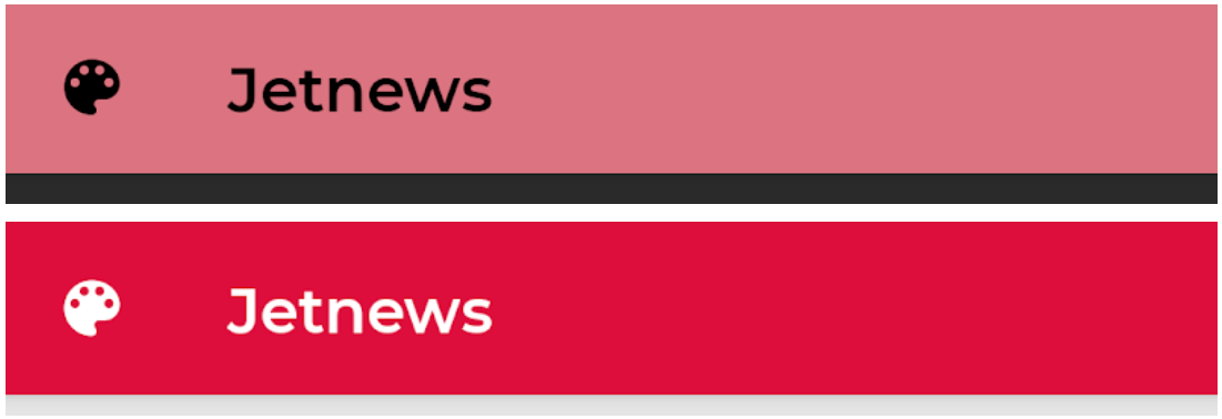 একই ব্যানারের দুটি উদাহরণ, ভিন্ন রঙের