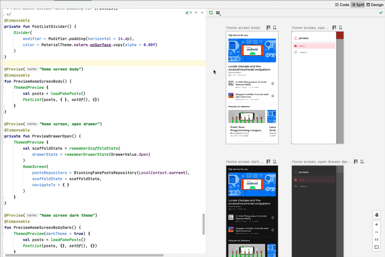 סרטון שבו המשתמש מקיים אינטראקציה עם תצוגה מקדימה
