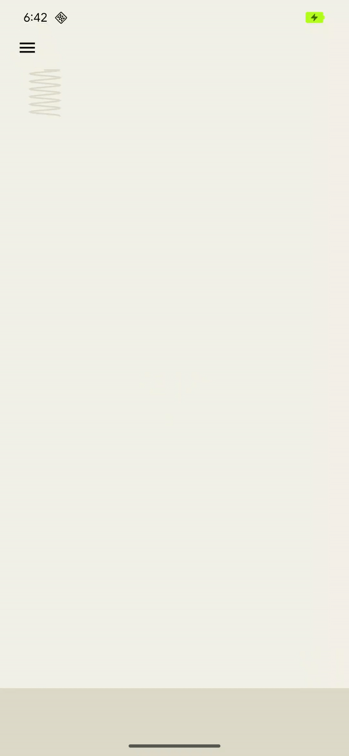 떨어진 스프링이 화면 하단에서 튀어 오르는 애니메이션