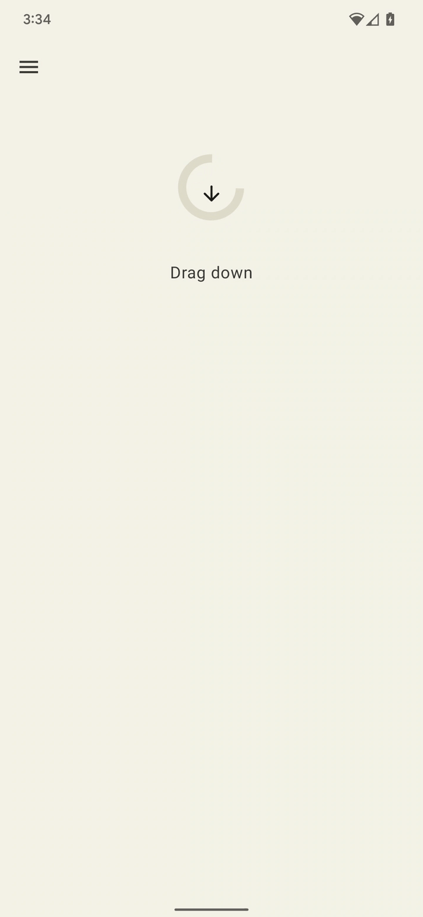 Animation eines Kreises, der nach unten gezogen wird.