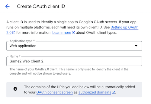 Yeni bir Android OAuth istemci kimliği oluşturmak için Google Cloud kullanıcı arayüzü