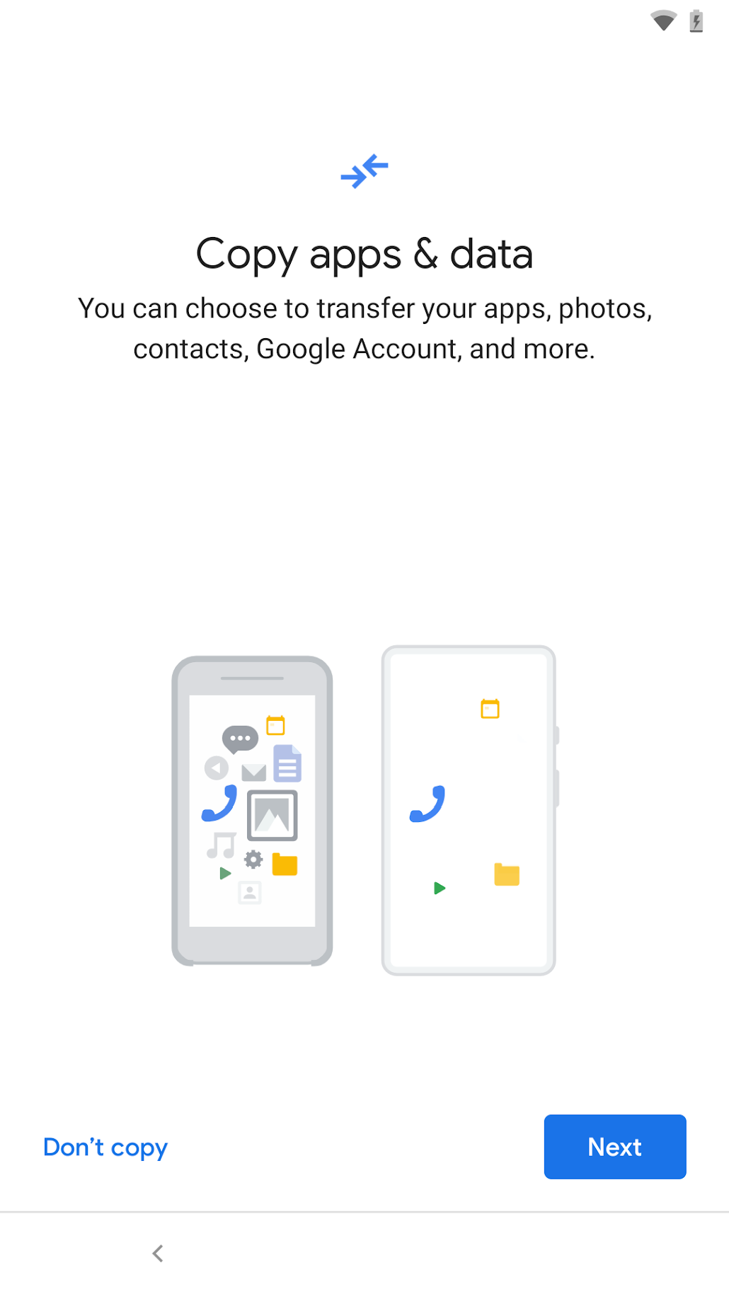 Erster Bildschirm während der Wiederherstellung über Kabel