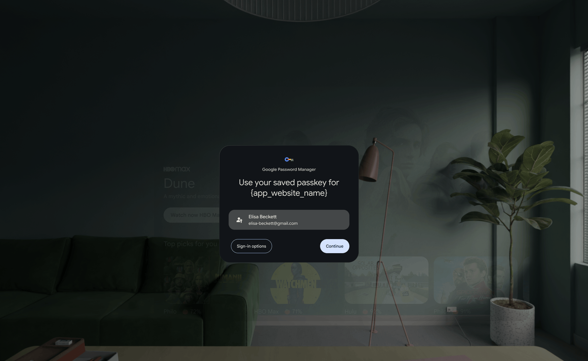 Credential Manager UI in XR