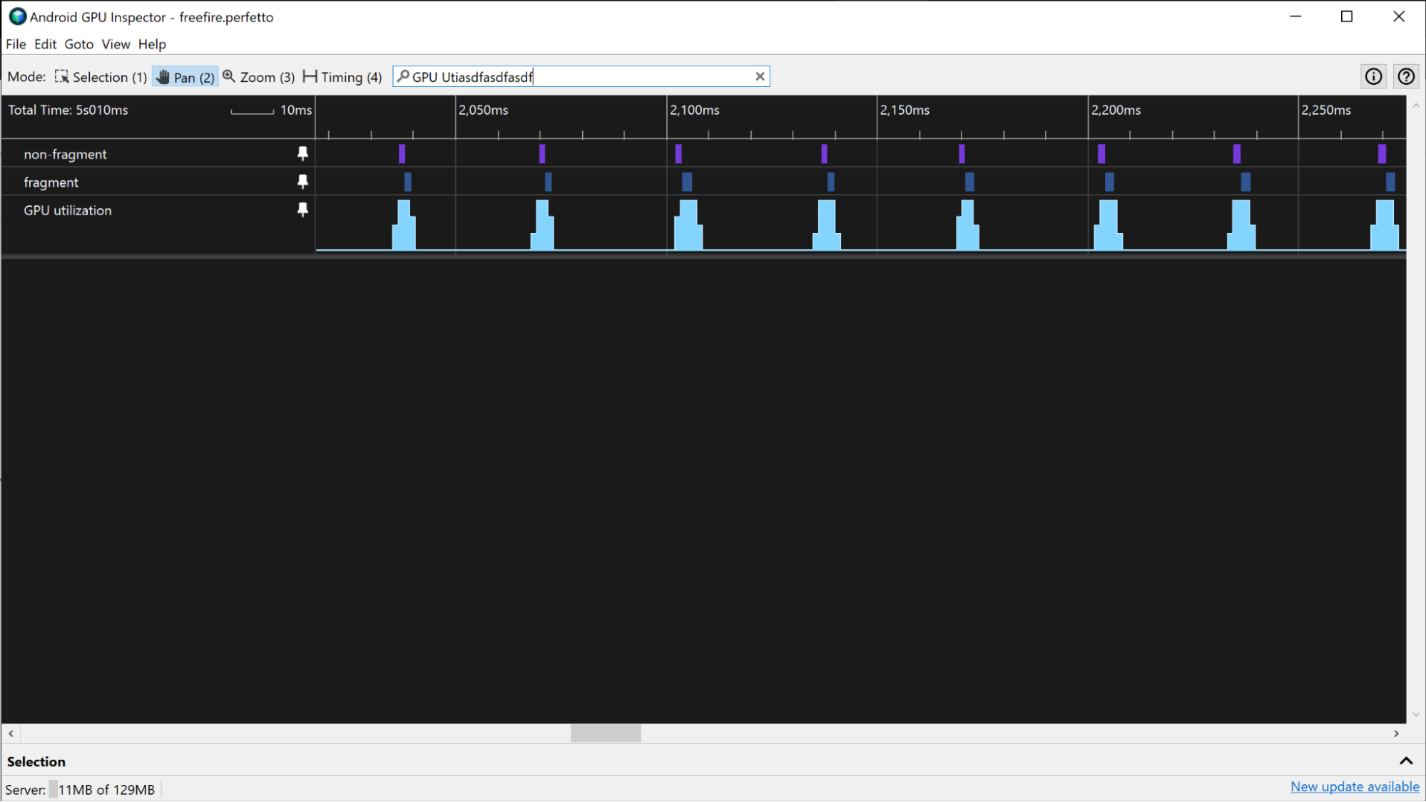 Ảnh chụp màn hình về mức sử dụng GPU và các kênh GPU Queue trên thiết bị Mali.