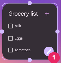دکمه در گوشه پایین سمت راست ظاهر می‌شود