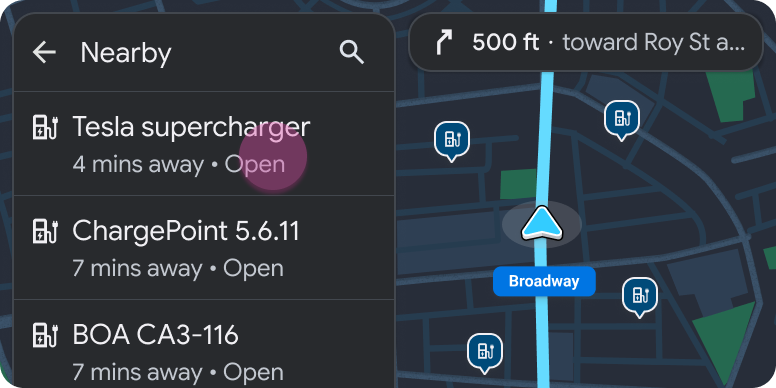 Szablon mapy z listą lokalizacji, do których można dodać przystanek