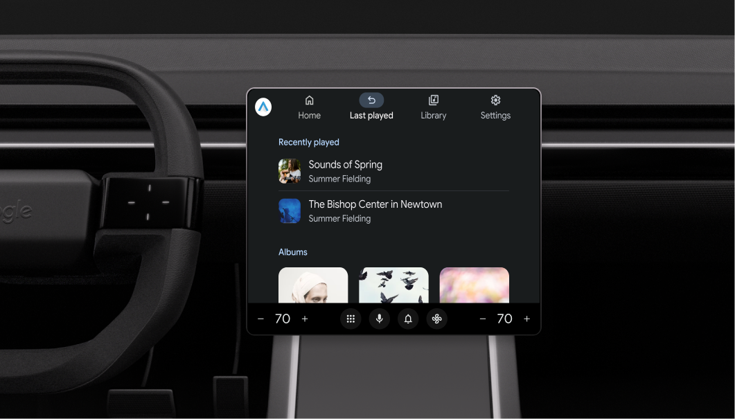 Exemple de vue Navigation en mode Paysage