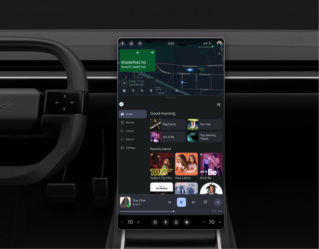 Playback controls in a media app