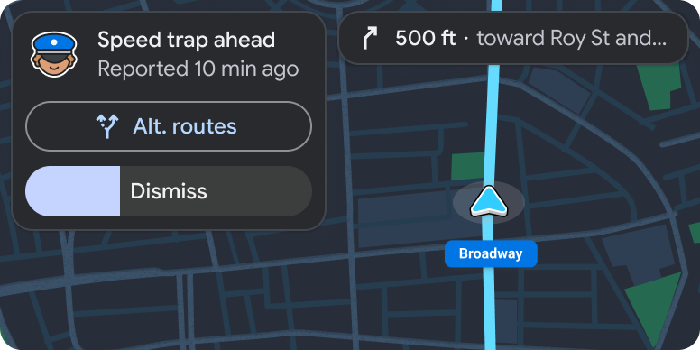 Navigasyona devam etme istemi içeren navigasyon şablonu