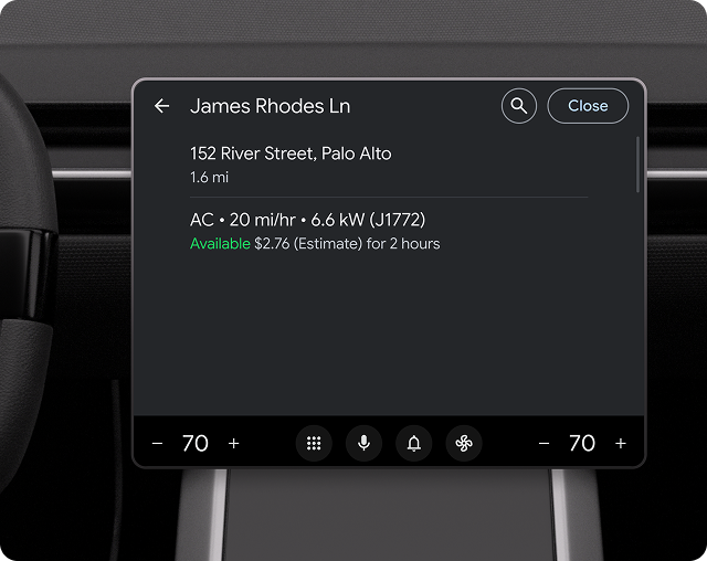 Bande d&#39;actions incluant les boutons de recherche et de fermeture