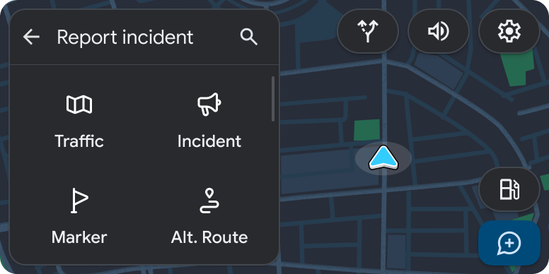 Android Auto में एफ़एबी का उदाहरण