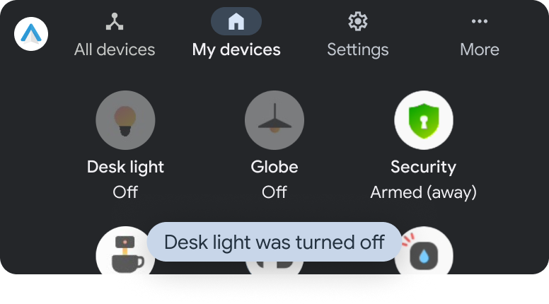 4 sekme ve onay toast'ı içeren yerleştirilmiş ızgara şablonu içeren sekme şablonu