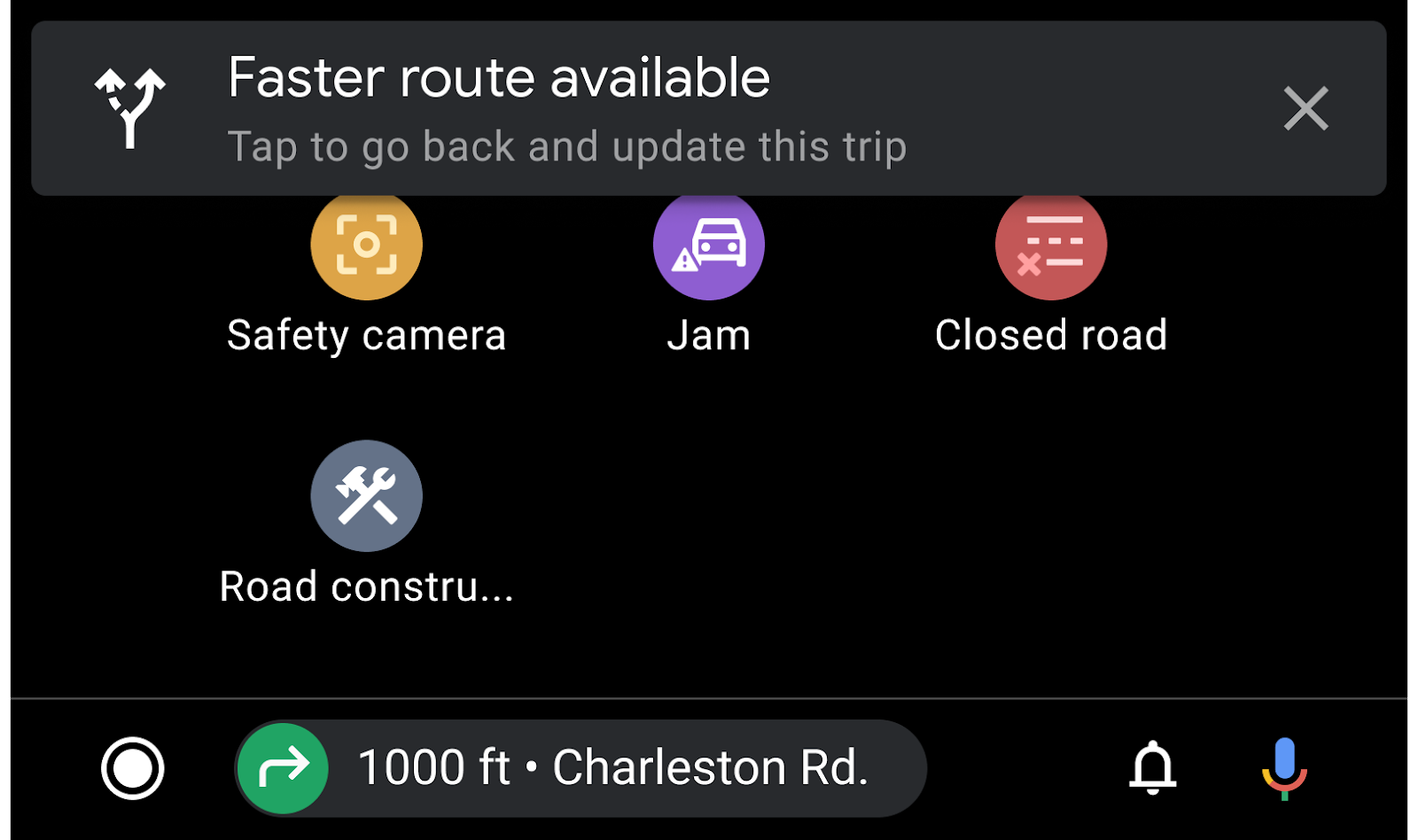 通常の通知を含むルーティング カード