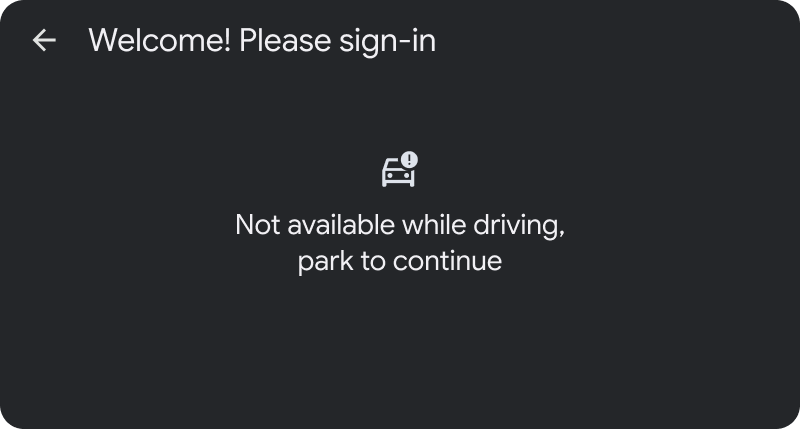 Exemplo de login enquanto dirige