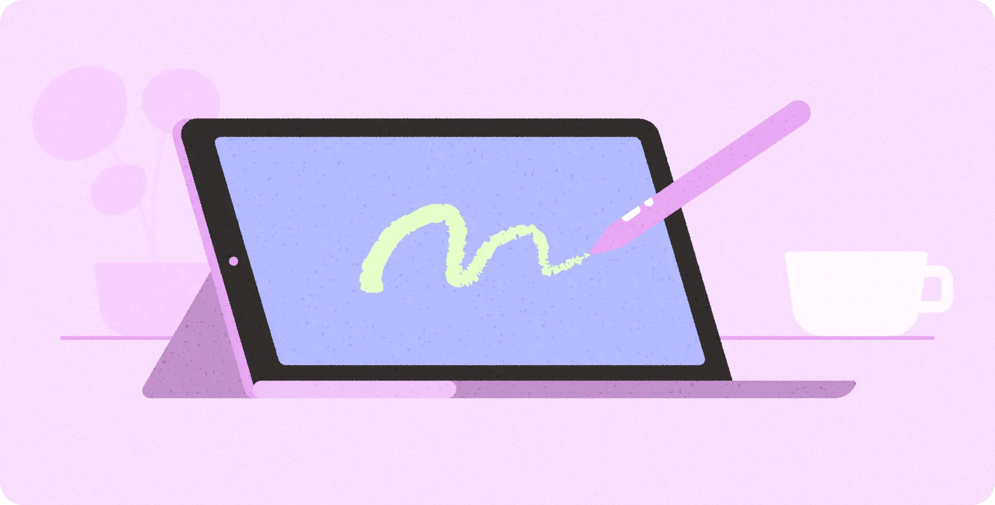 App on tablet with connected
keyboard.