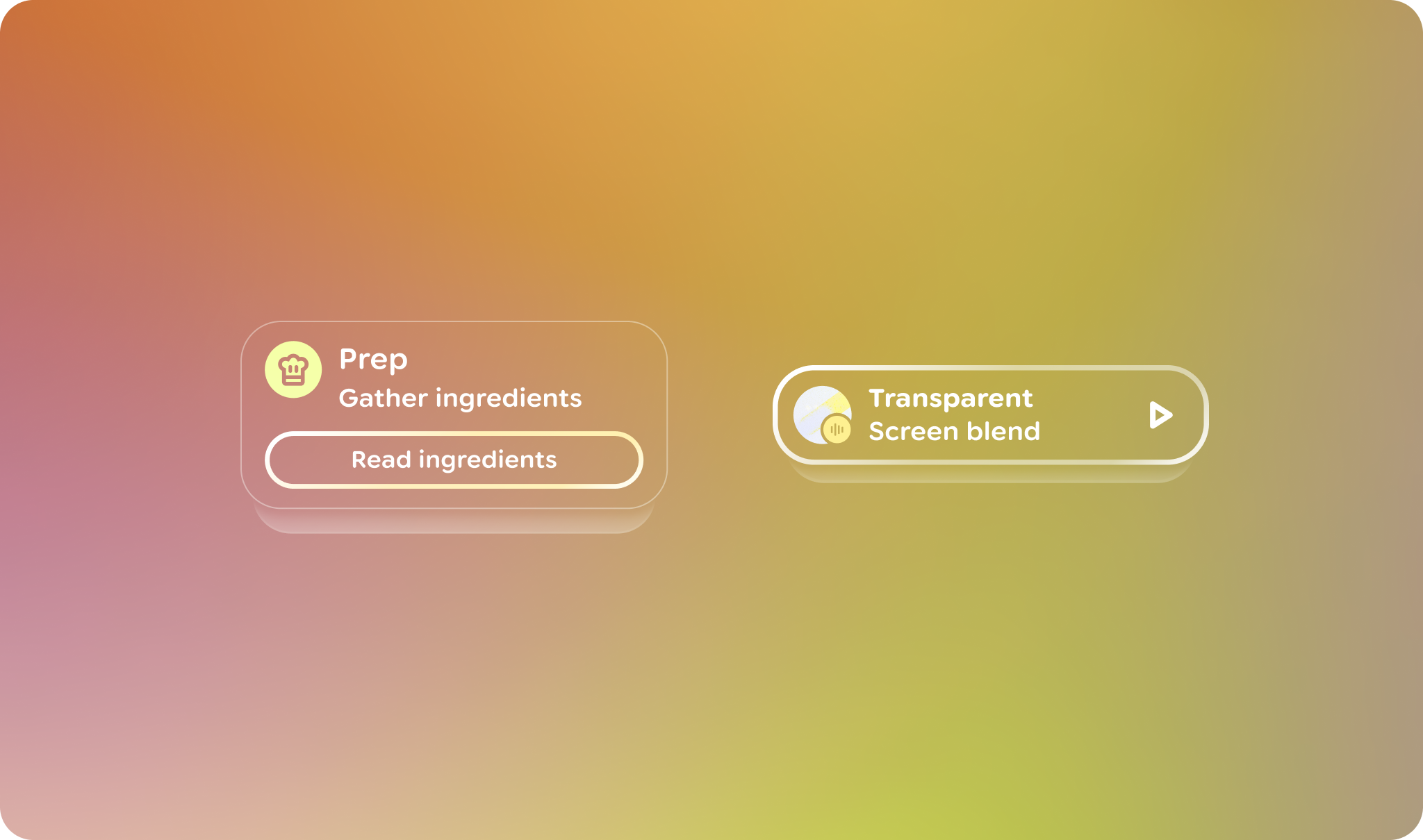 يجب تثبيت عناصر التصميم في أسفل الإطار.