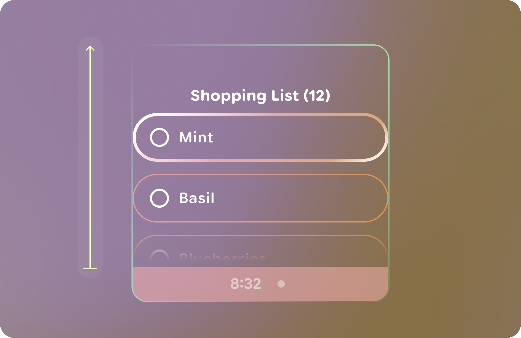 Design elements should be anchored to the bottom of the frame.