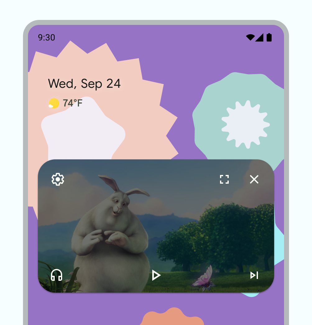 ตัวอย่างการควบคุม PiP ที่กําหนดเอง